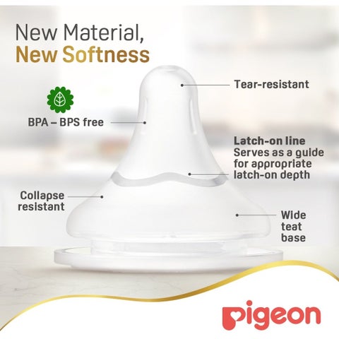 Pigeon SofTouch Wide Neck Nipples, Size - Small, Pack of 2's