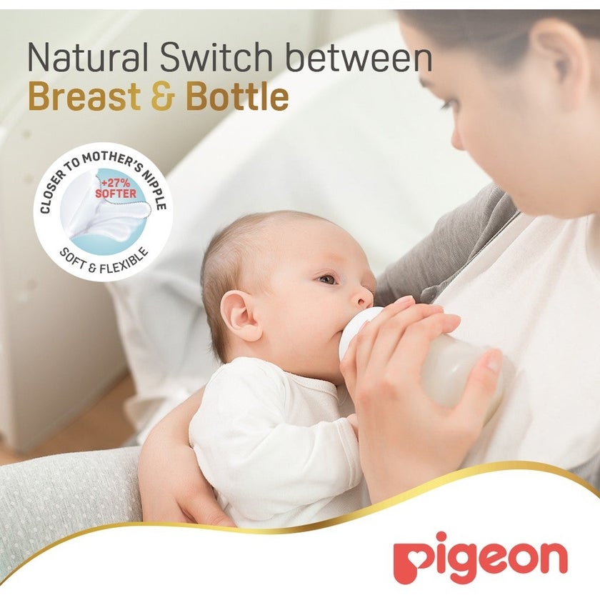 Pigeon SofTouch Wide Neck Nipples, Size - Large, Pack of 2's