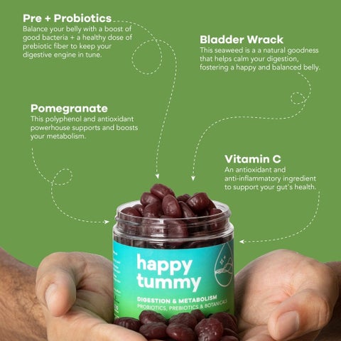Nutrili Happy Tummy Adult Gummies For Digestion & Metabolism Support, Pack of 60's