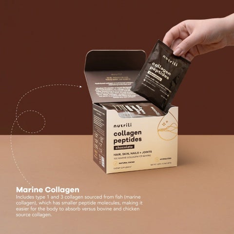 Nutrili Collagen Peptide Sachets, Chocolate Flavor, 24 Sachets