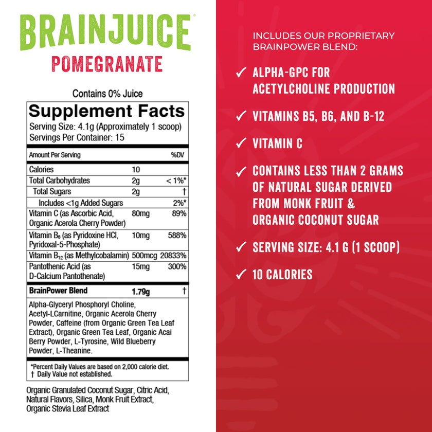 Brainjuice Daily Power Mix Pomegranate Powder - 62g
