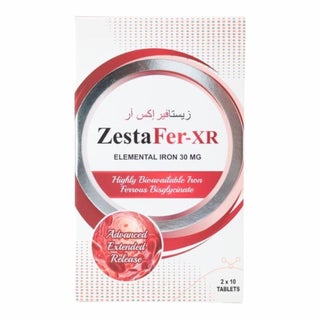 ZestaFer-XR 30mg Iron Tablets - 20 Tablets