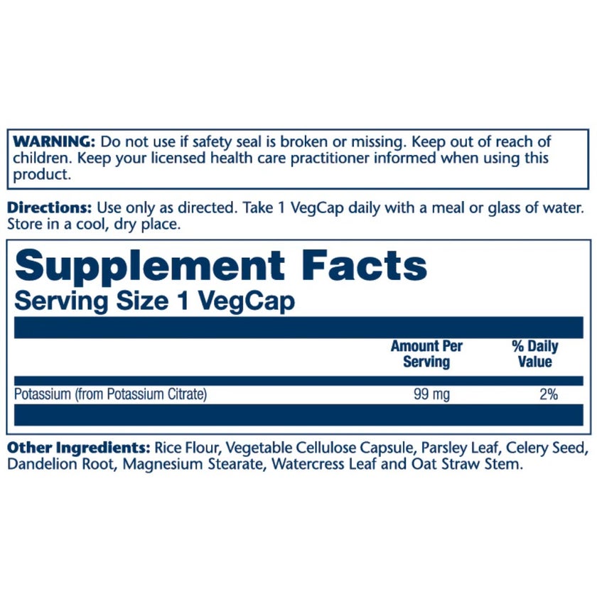 Solaray Potassium Citrate 99mg Veg Capsules For Electrolyte Balance, Pack of 60's