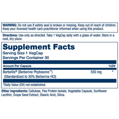 Solaray Prosorb Berberine Phytosome, Diabetic Support - 30 Capsules