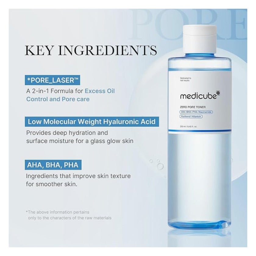Medicube AHA BHA PHA & Niacinamide Zero Pore Toner 250ml
