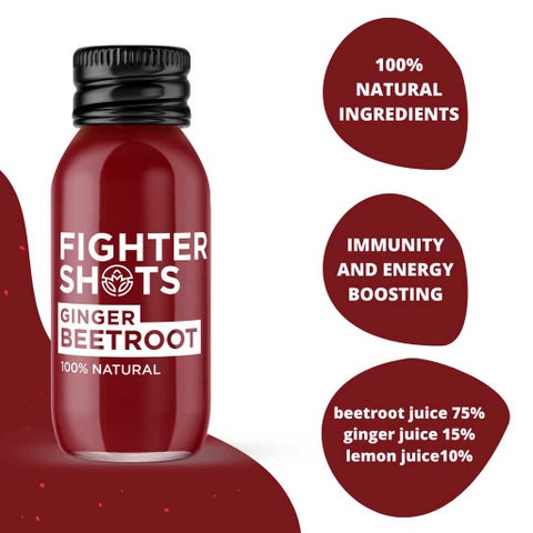 Fighter Shots Ginger & Beetroot Shots 60ml - 12 Shots