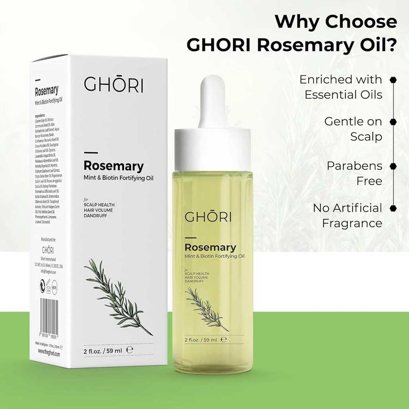Ghori Rosemery, Mint & Biotin Fortifying Hair Oil 59ml