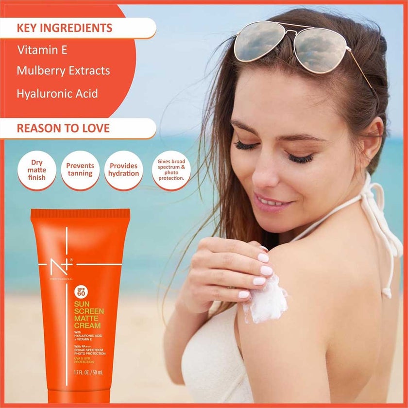 Ghori N+ Professional SPF60 PA+++ Sun Screen Matte Cream 50ml