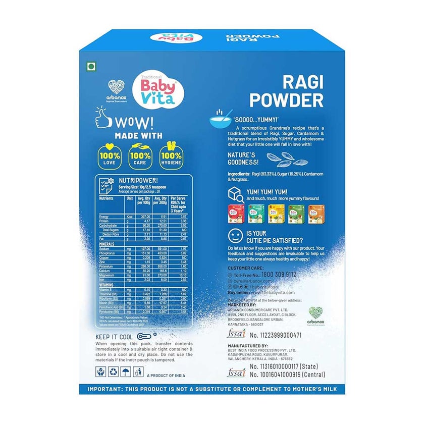 Babyvita Traditional Ragi Powder For Toddlers 300g