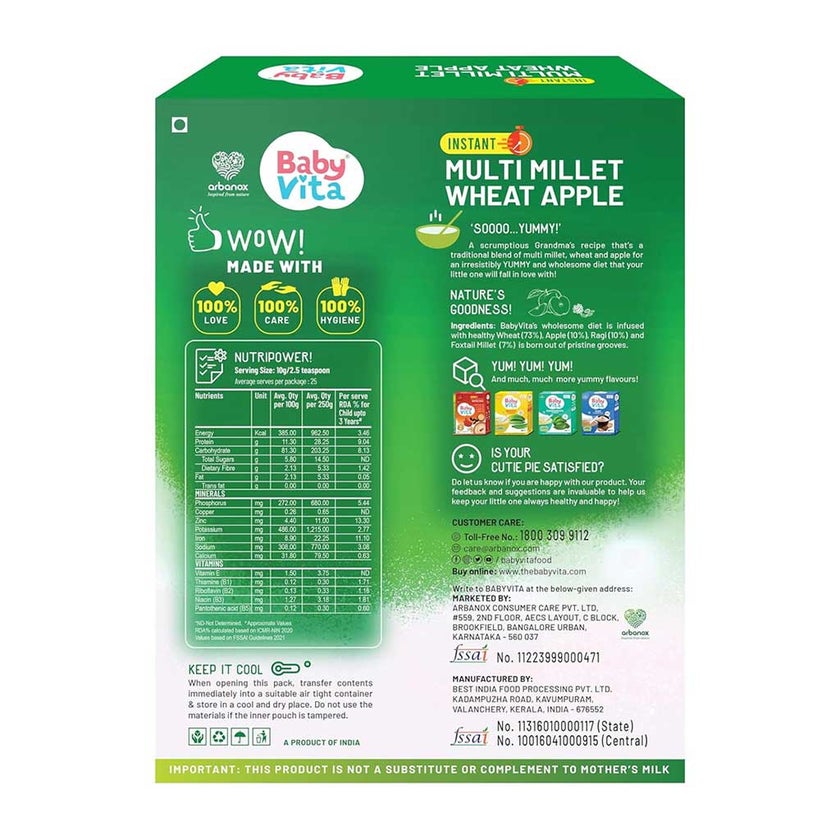 Babyvita Instant Multimillet Wheat Apple Powder 300g