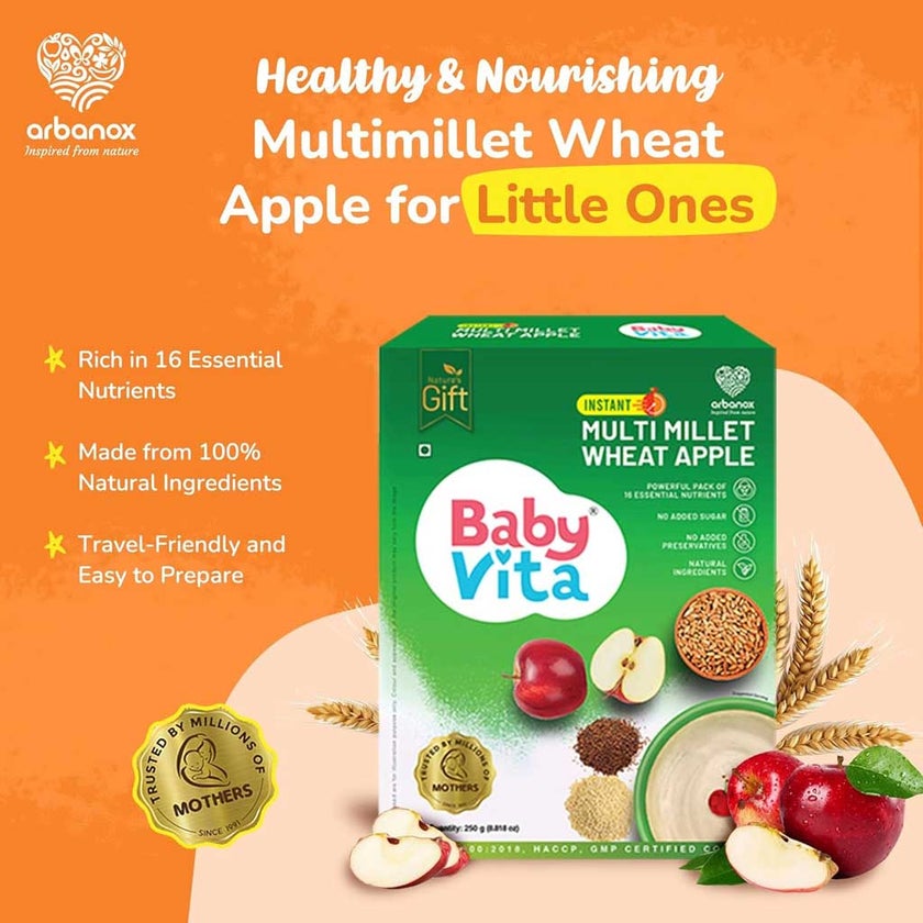 Babyvita Instant Multimillet Wheat Apple Powder 300g