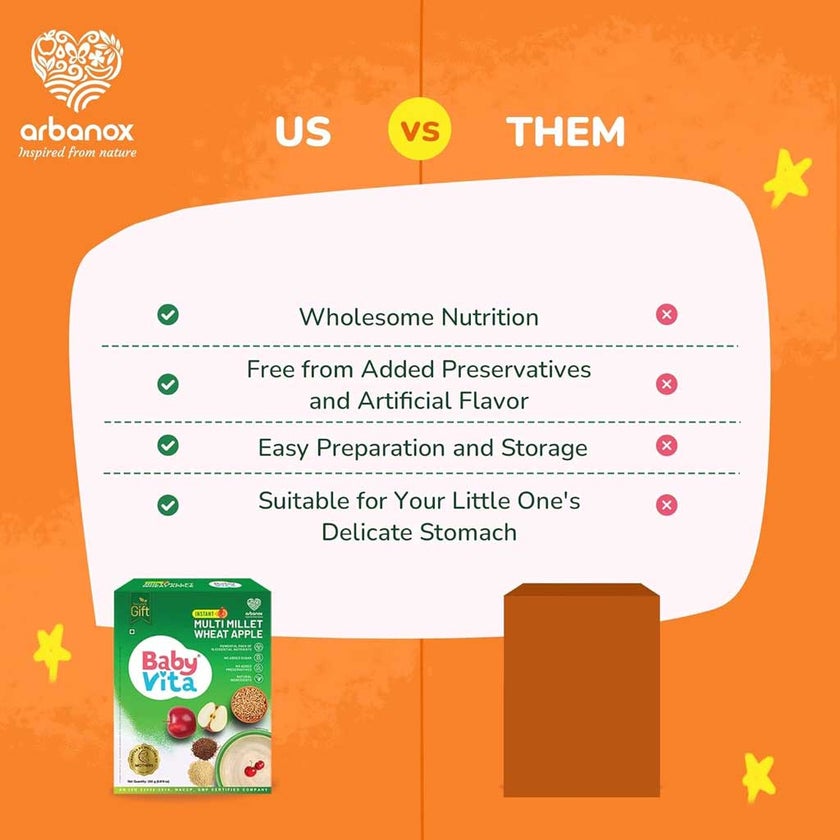 Babyvita Instant Multimillet Wheat Apple Powder 300g