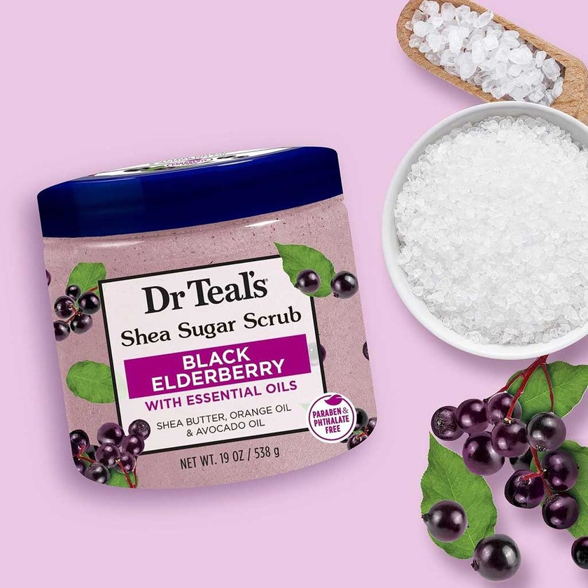 Dr Teal's Shea Sugar Black Elderberry Body Scrub 538g