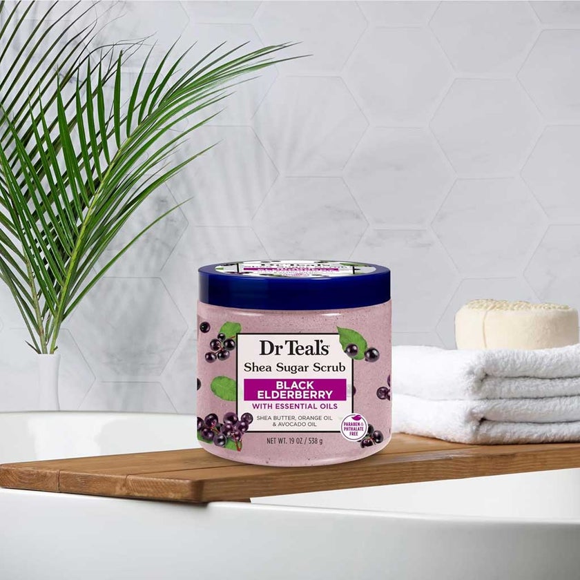 Dr Teal's Shea Sugar Black Elderberry Body Scrub 538g