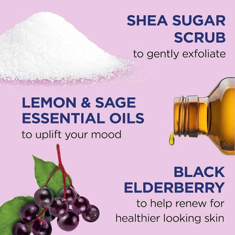 Dr Teal's Shea Sugar Black Elderberry Body Scrub 538g