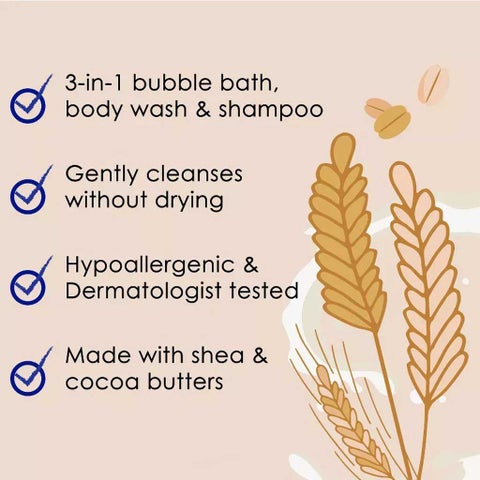 Dr Teal's Kids 3-in-1 Oat & Milk Bubble Bath, Body Wash & Shampoo - 591ml
