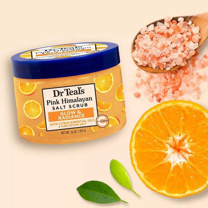 Dr Teal’s Pink Himalayan Glow & Radiance Salt Scrub 454g