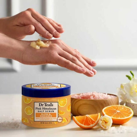 Dr Teal’s Pink Himalayan Glow & Radiance Salt Scrub 454g