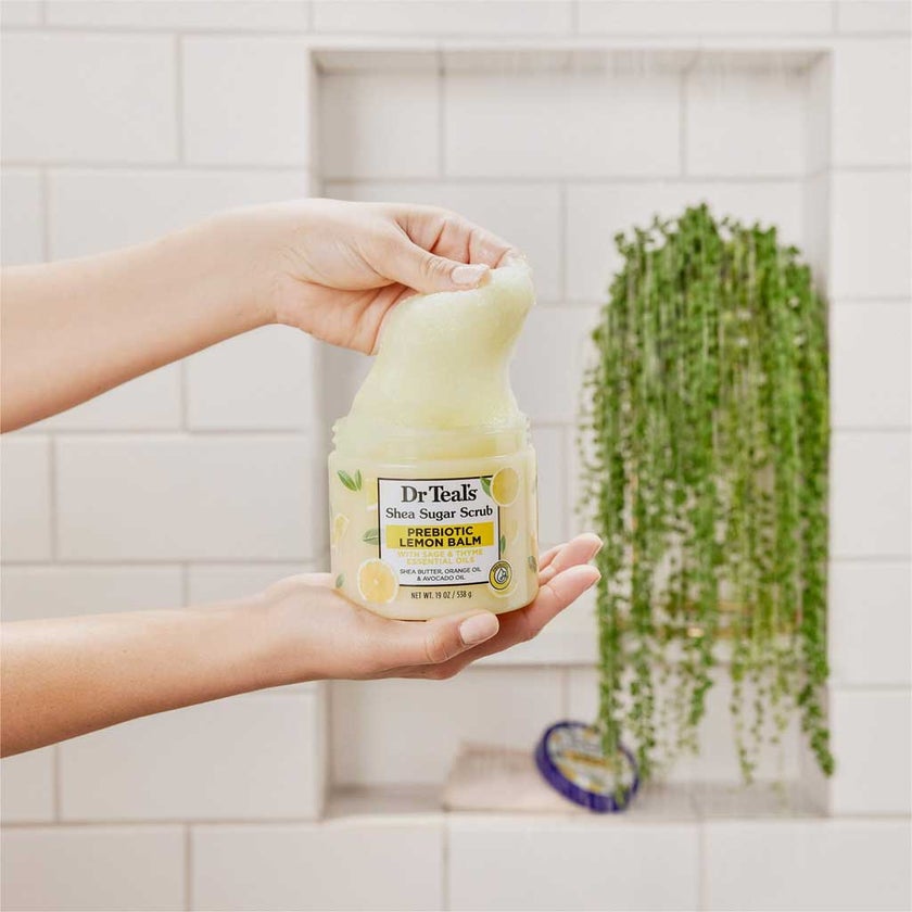 Dr Teal's Shea Sugar Prebiotic Lemon Balm Body Scrub 538g