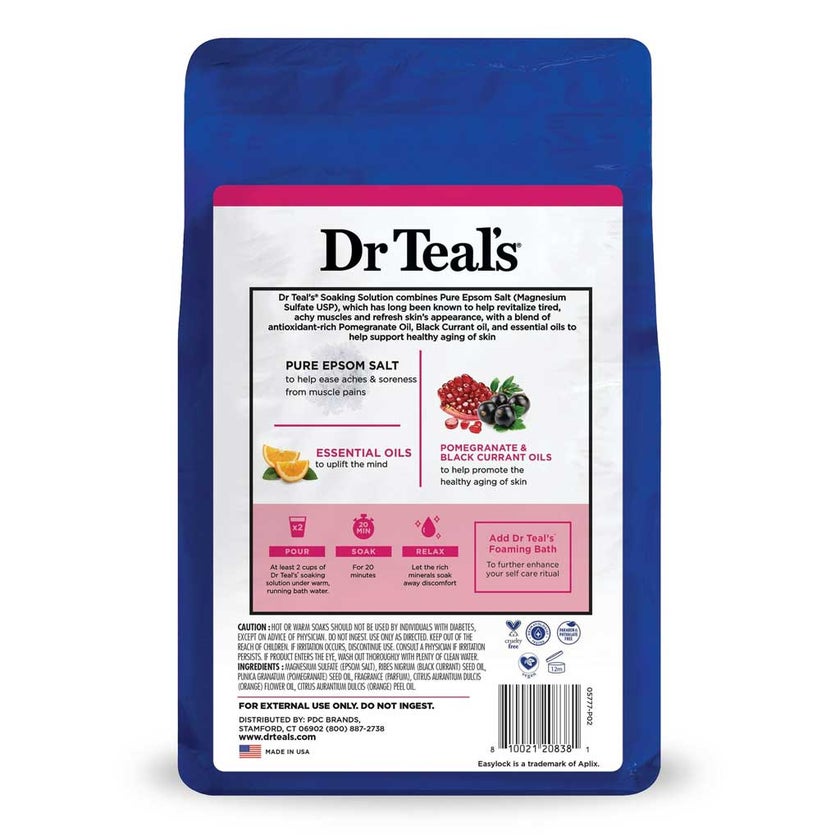 Dr Teal's Pure Epsom Salt Pomegranate & Black Currant Soaking Solution 1.36Kg