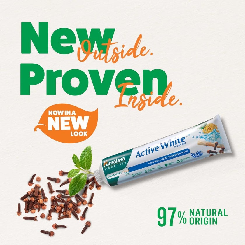 Himalaya Active White Fresh Gel Toothpaste 100ml, Pack of 2