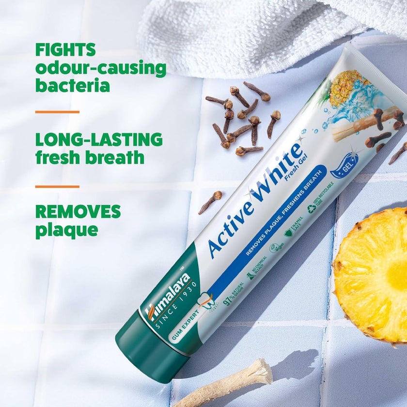 Himalaya Active White Fresh Gel Toothpaste 100ml, Pack of 2