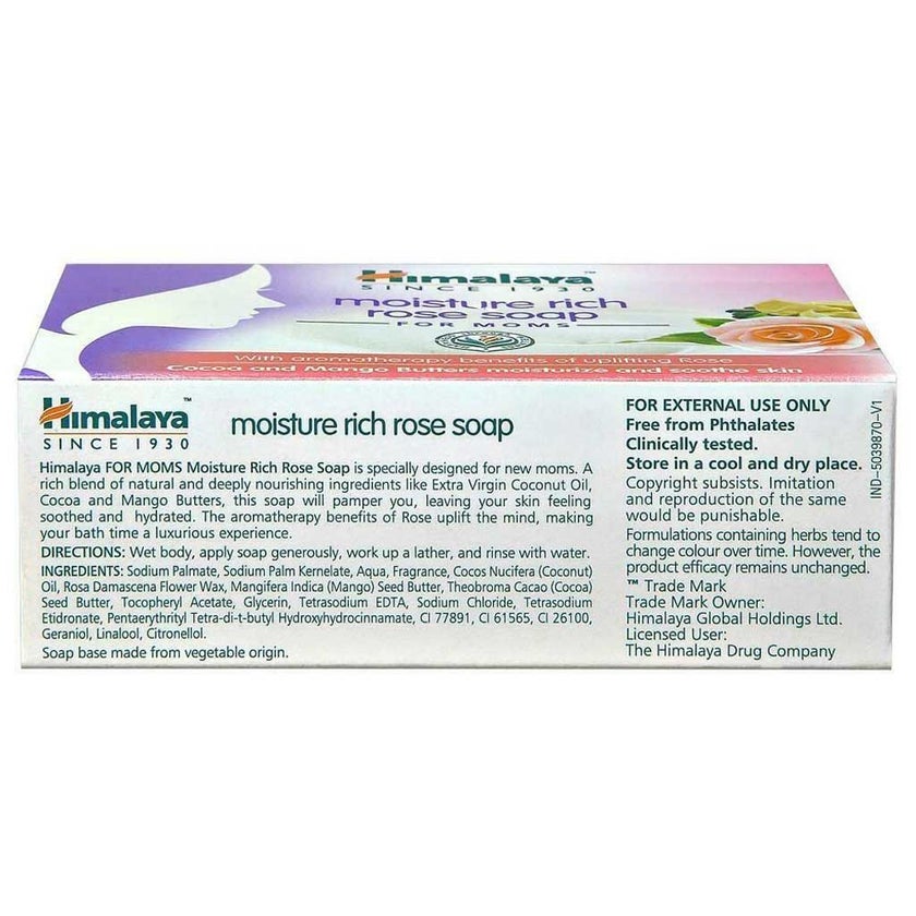 Himalaya Moisture Rich Rose Soap 125g, Pack of 6