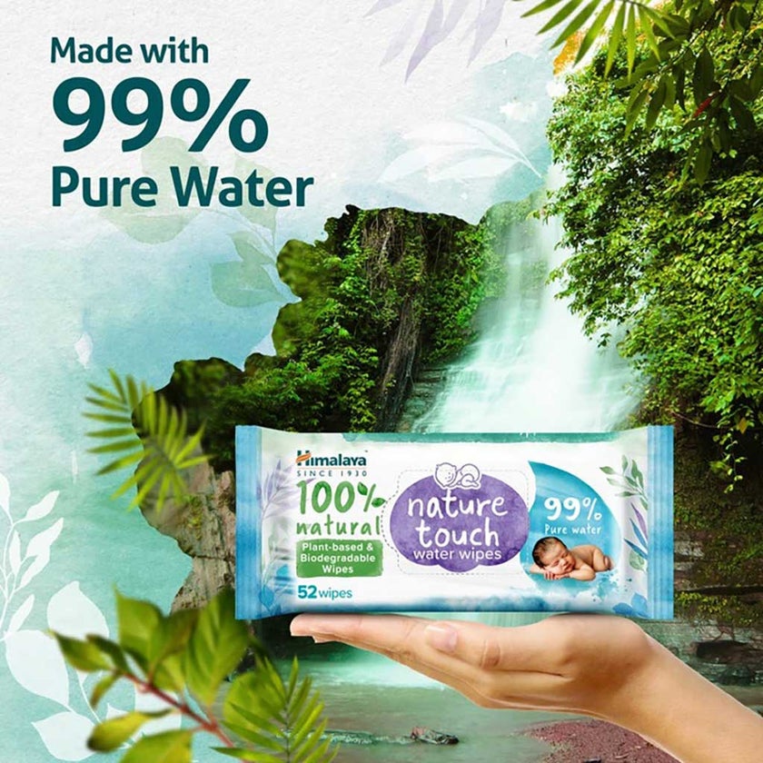 Himalaya Nature Touch Water Wipes, Pack of 52 x 4