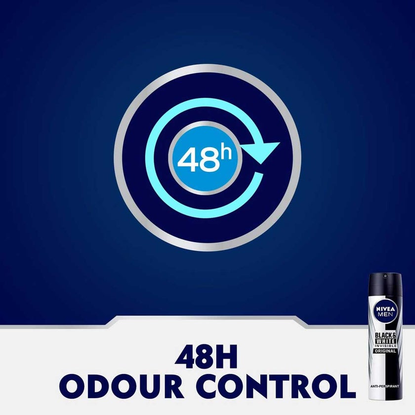 Nivea Men Black & White Deo Spray 150ml, Pack of 2