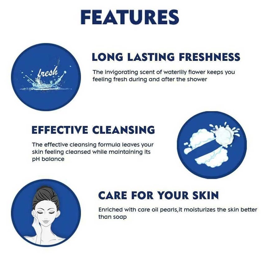 Nivea Waterlily & Oil Shower Gel 250ml, Pack of 2