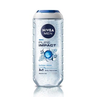 Nivea Men Pure Impact 3 in 1 Shower Gel 250ml, Pack of 2