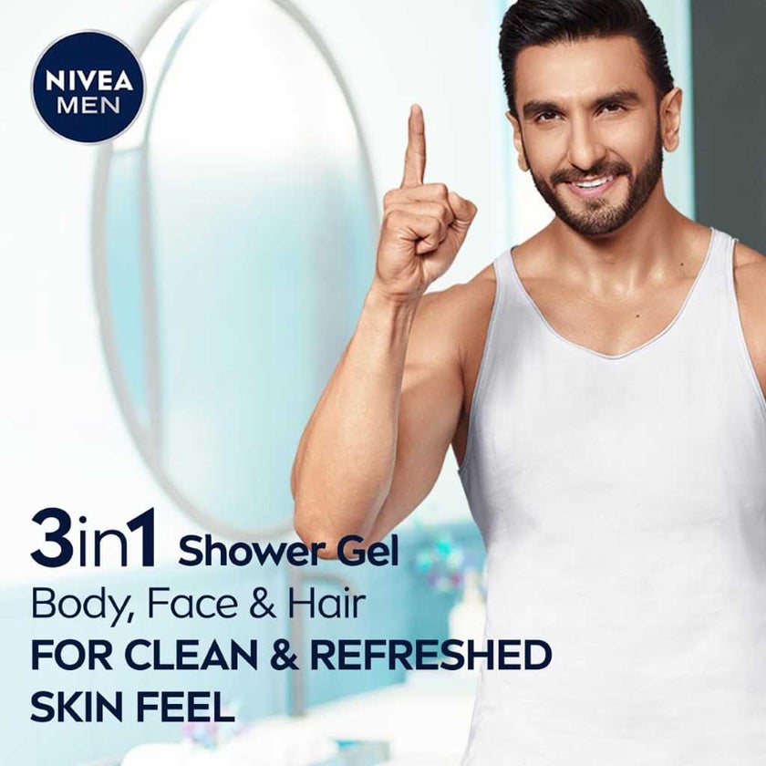 Nivea Men Active Clean 3 in 1 Shower Gel 250ml, Pack of 2