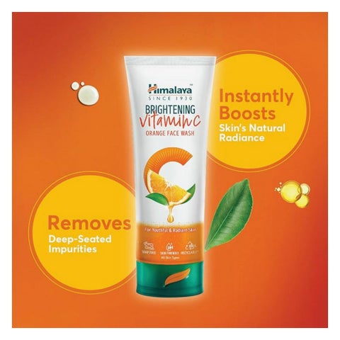 غسول هيمالايا للوجه ، بتأثير فيتامين سي وتوهج البرتقال ، 100 مل