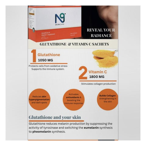 Rowan Bioceuticals No.9 Glutathione & Vitamin C Sachets 15g, Pack of 30's