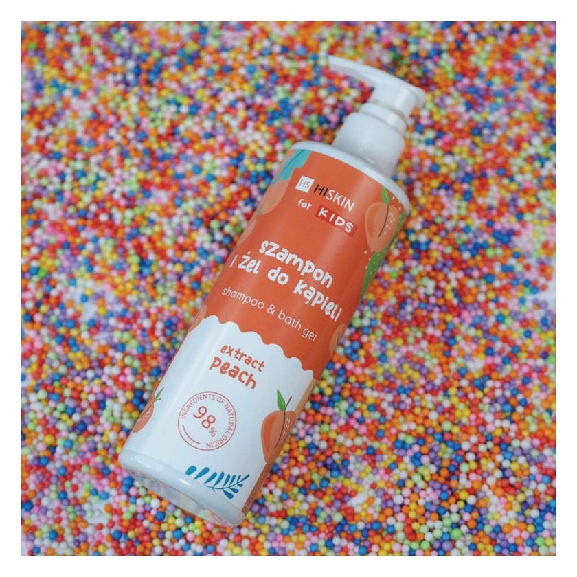 Hiskin Gel Peach Shampoo & Bath For Kids 280ml