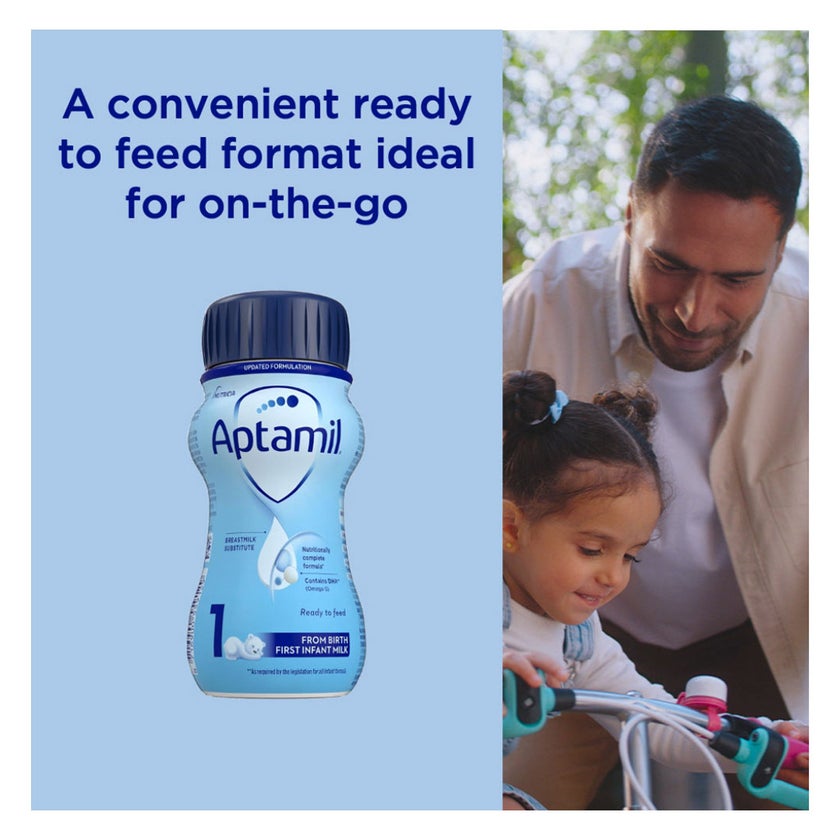 Aptamil Stage 1 First Infant Milk Formula For 0 To 6 Months 200ml, Pack of 12's