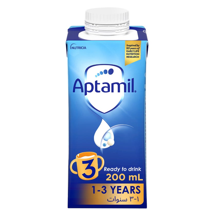 Aptamil Stage 3 Growing Up Milk Formula For 1-3 Years 200ml, Pack of 15's