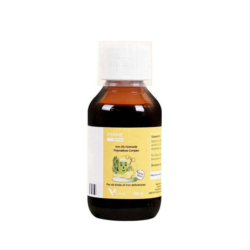 Vieco Fervie Banana Flavored Syrup For Kids & Adults 100ml