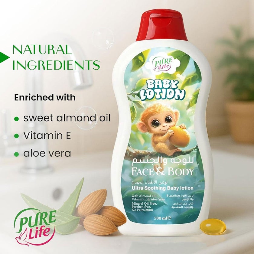 Pure Life Ultra Soothing Baby Lotion for Face & Body 500ml