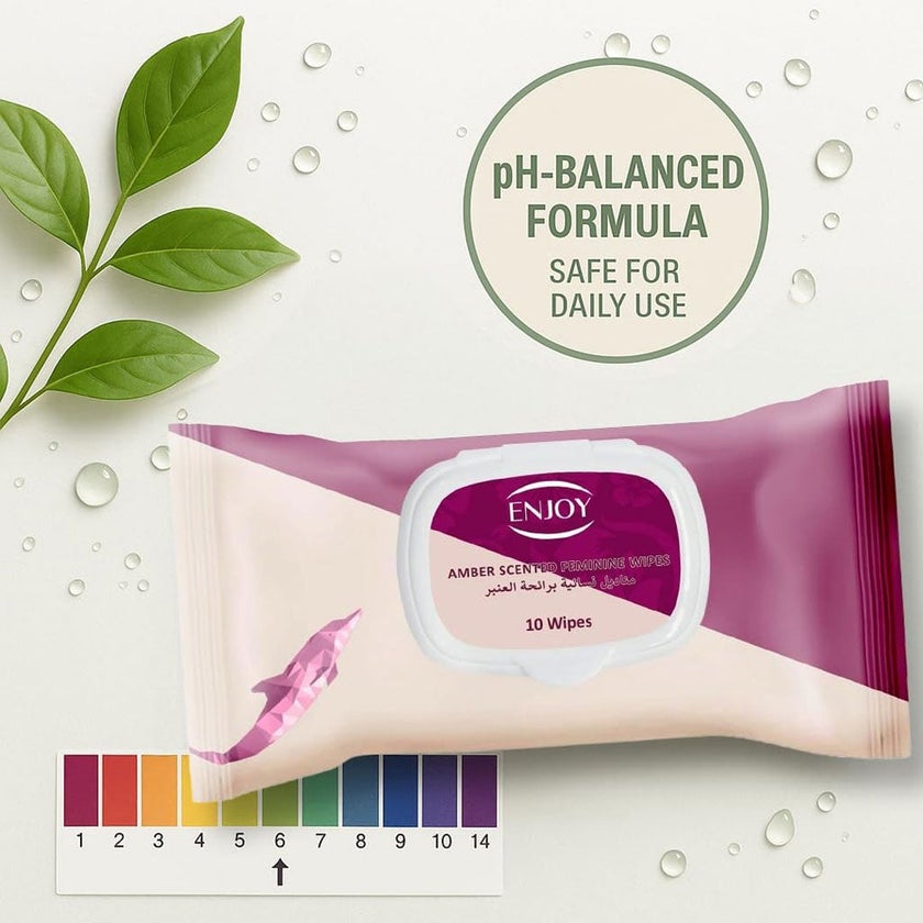 Enjoy Amber Scented Feminine Wipes, Pack of 10's