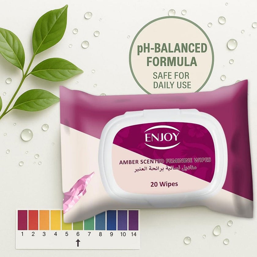 Enjoy Amber Scented Feminine Wipes, Pack of 20's