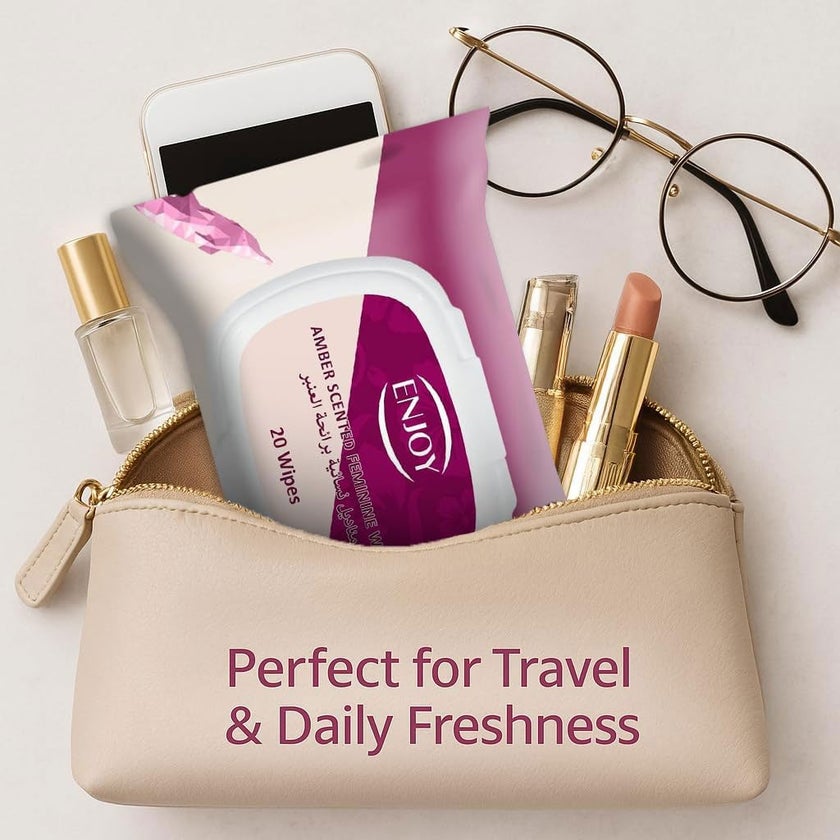 Enjoy Amber Scented Feminine Wipes, Pack of 20's