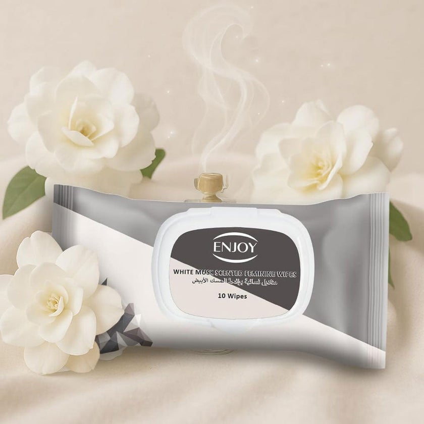 Enjoy White Musk Scented Feminine Wipes, Pack of 10's