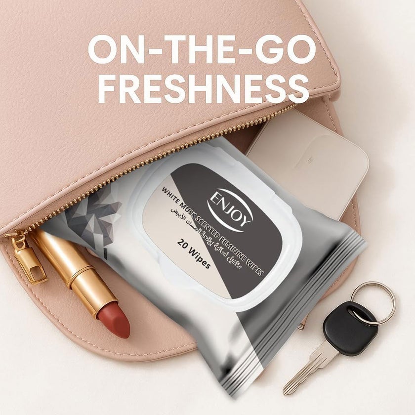 Enjoy White Musk Scented Feminine Wipes, Pack of 20's