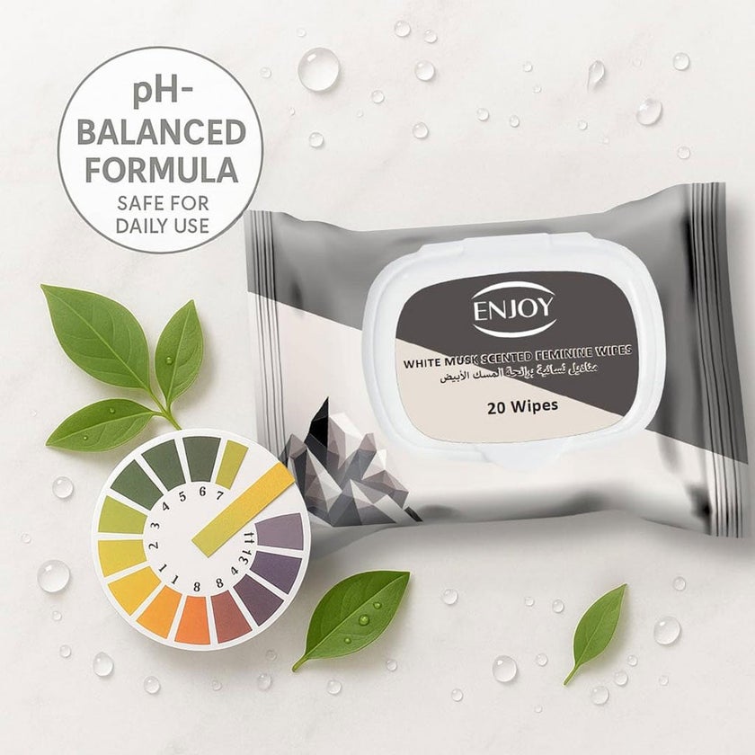 Enjoy White Musk Scented Feminine Wipes, Pack of 20's