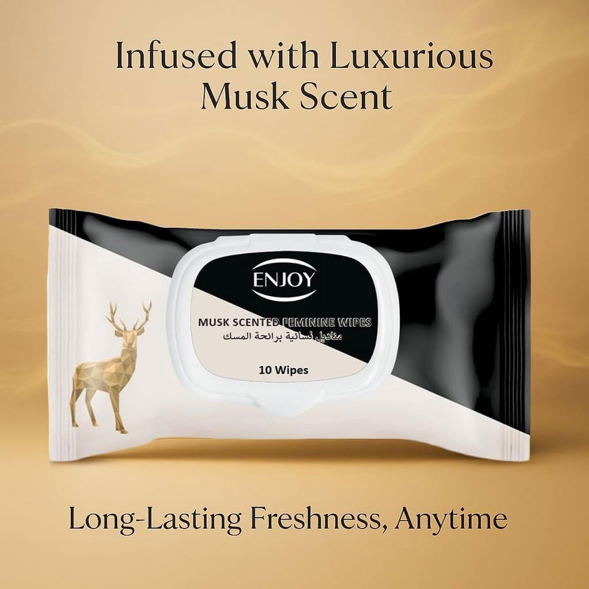 Enjoy Musk Scented Feminine Wipes, Pack of 10's