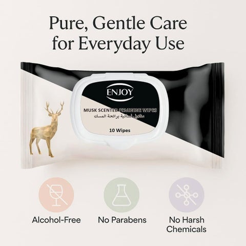 Enjoy Musk Scented Feminine Wipes, Pack of 10's