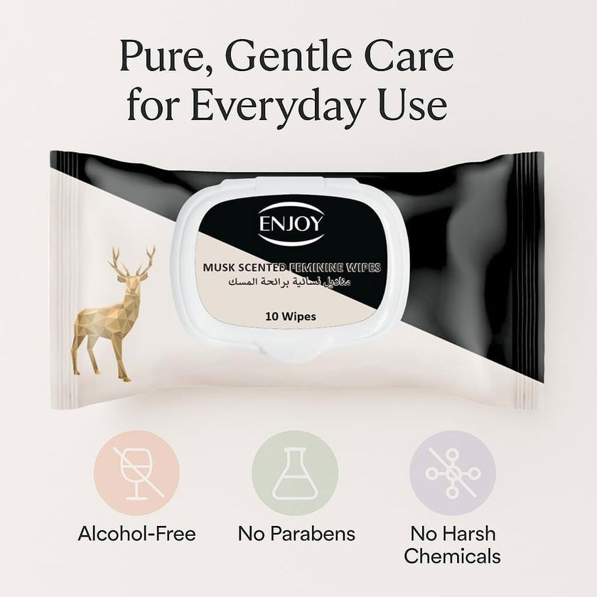 Enjoy Musk Scented Feminine Wipes, Pack of 10's