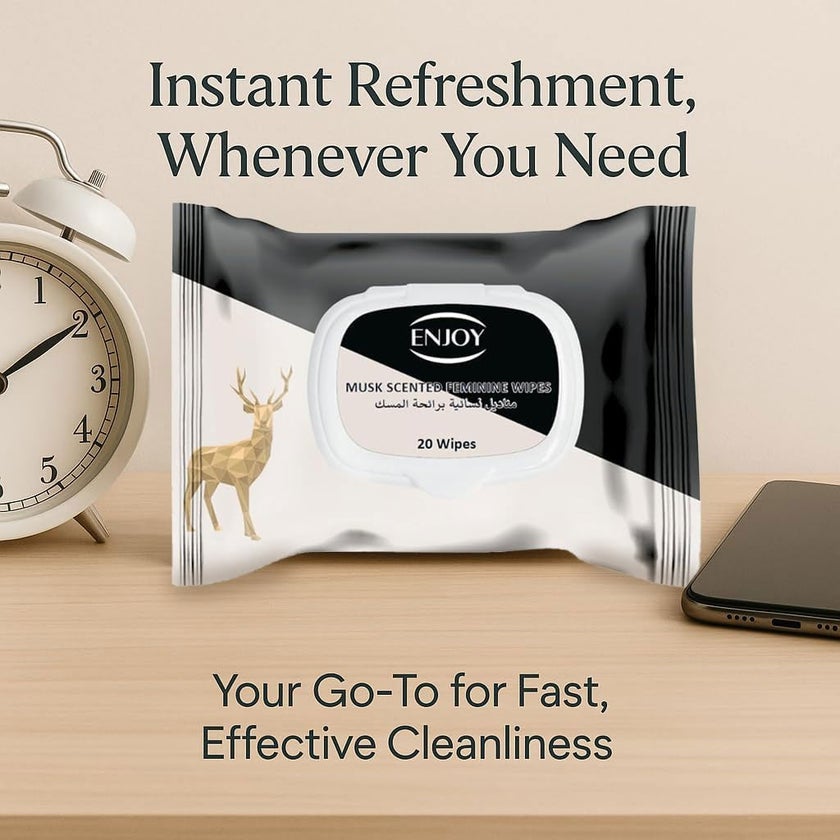 Enjoy Musk Scented Feminine Wipes, Pack of 20's