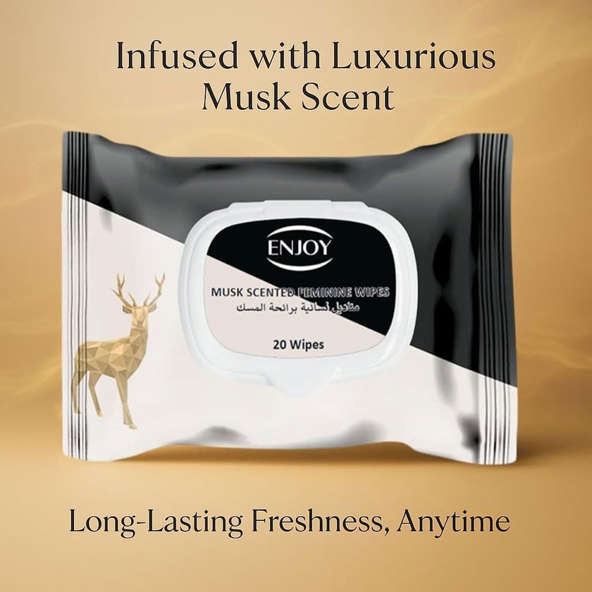 Enjoy Musk Scented Feminine Wipes, Pack of 20's